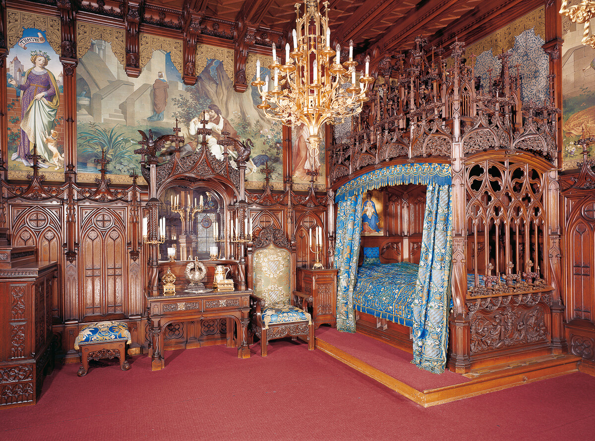 Schlafzimmer in Schloss Neuschwanstein