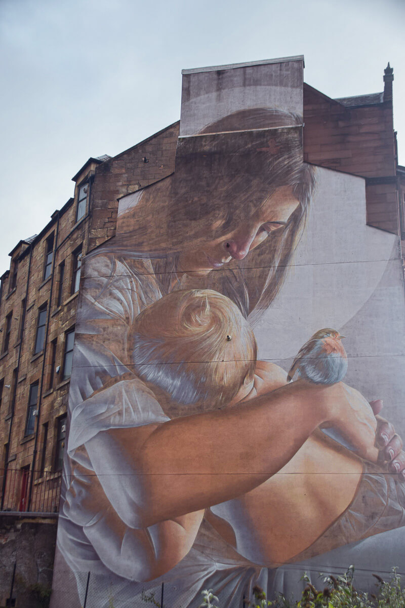 schottland glasgow streetart schwimmer saint ennock |