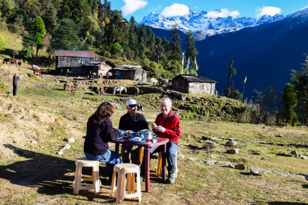 Sikkim: Frühstück auf dem Dzongri-Trek
