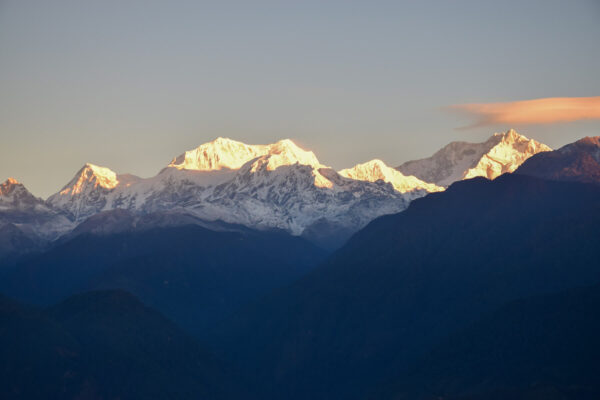Sikkim: Das Kangchendzönga-Massiv beim Sonnenaufgang