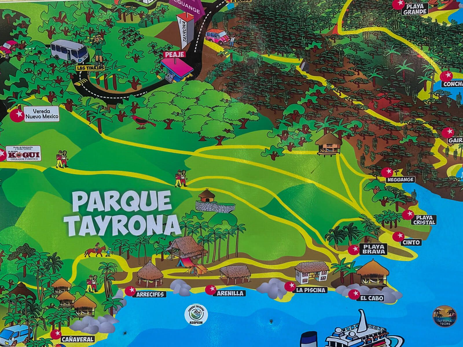Karte des Parque Tayrona