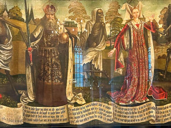 Totentanz von Bernt Notke zeigt adeliges Paar und den Tod